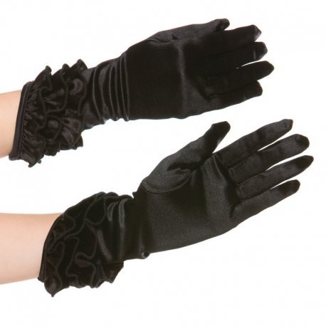 Korte zwarte handschoentjes 